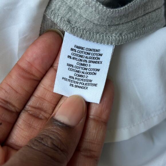 INTERMIX Derek Lam 10 Crosby Grey and White Cotton Pleated Mini Skirt Size 6 - Picture 6 of 7